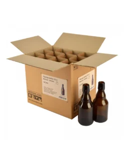Bouteille à Bière Steinie 33cl Brune – Boîte de 12 Bouteilles pour Bouchon Mécanique (Sans Fermeture)