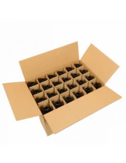 Bouteille de Bière Long Neck 33cl Ambrée (Brun) 26mm – Pack de 24 avec Caisse de Transport Empilable