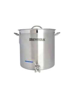 Cuve de Brassage en Acier Inoxydable 35L avec Robinet à Boisseau Sphérique - 36x36 cm
