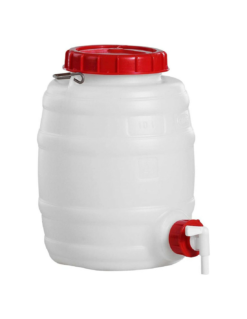 Fût de Fermentation 15 Litres – Seau Translucide Cylindrique avec Anse Métallique